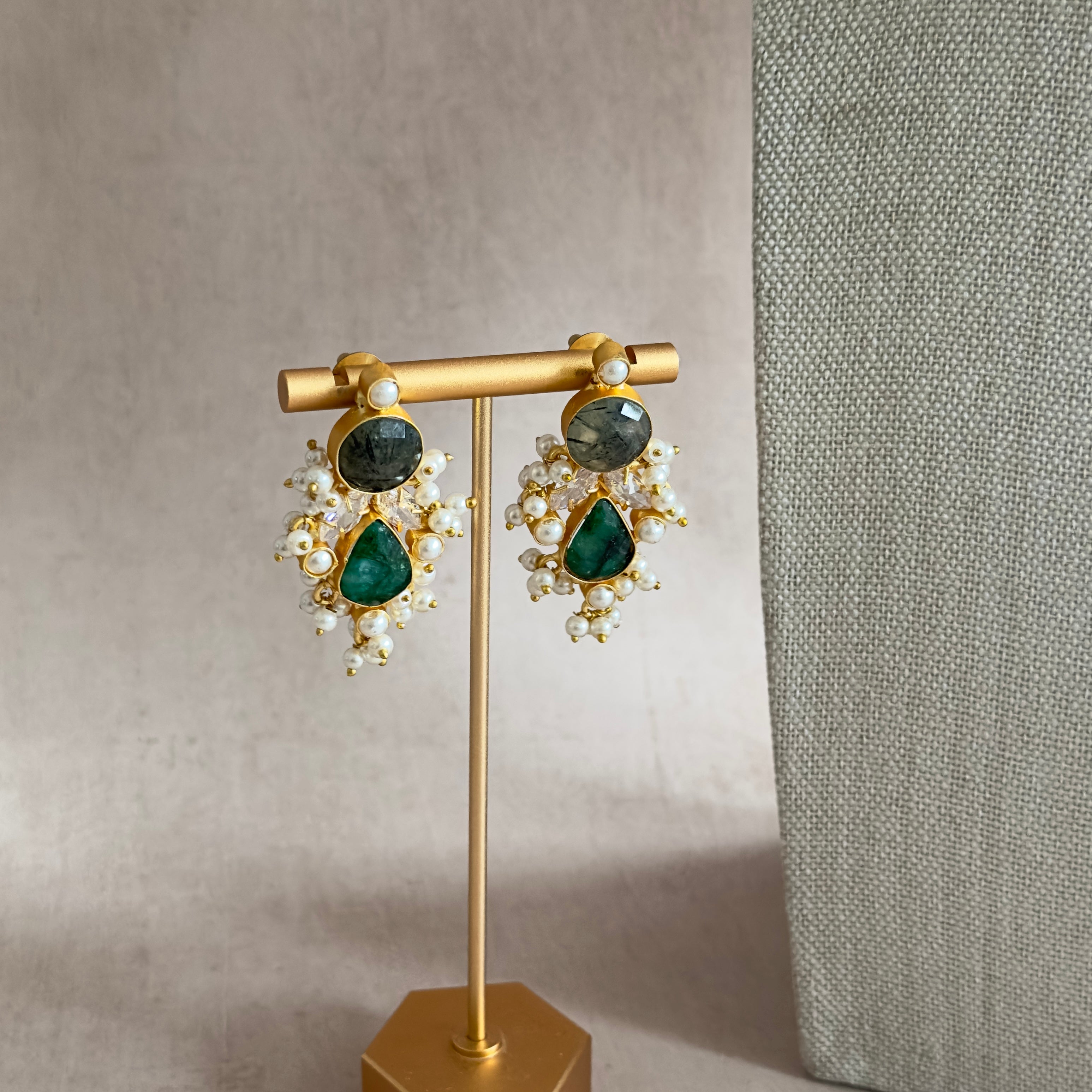 Kaelani Green Crystal Necklace Set - Ahseya & Co