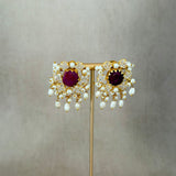 Maliha Maroon Pearl Choker Set