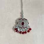 Zareefa Silver Ruby Choker Set - Ahseya & Co