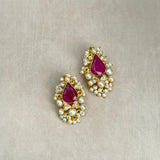 Sorella Fuchsia Stud Earrings