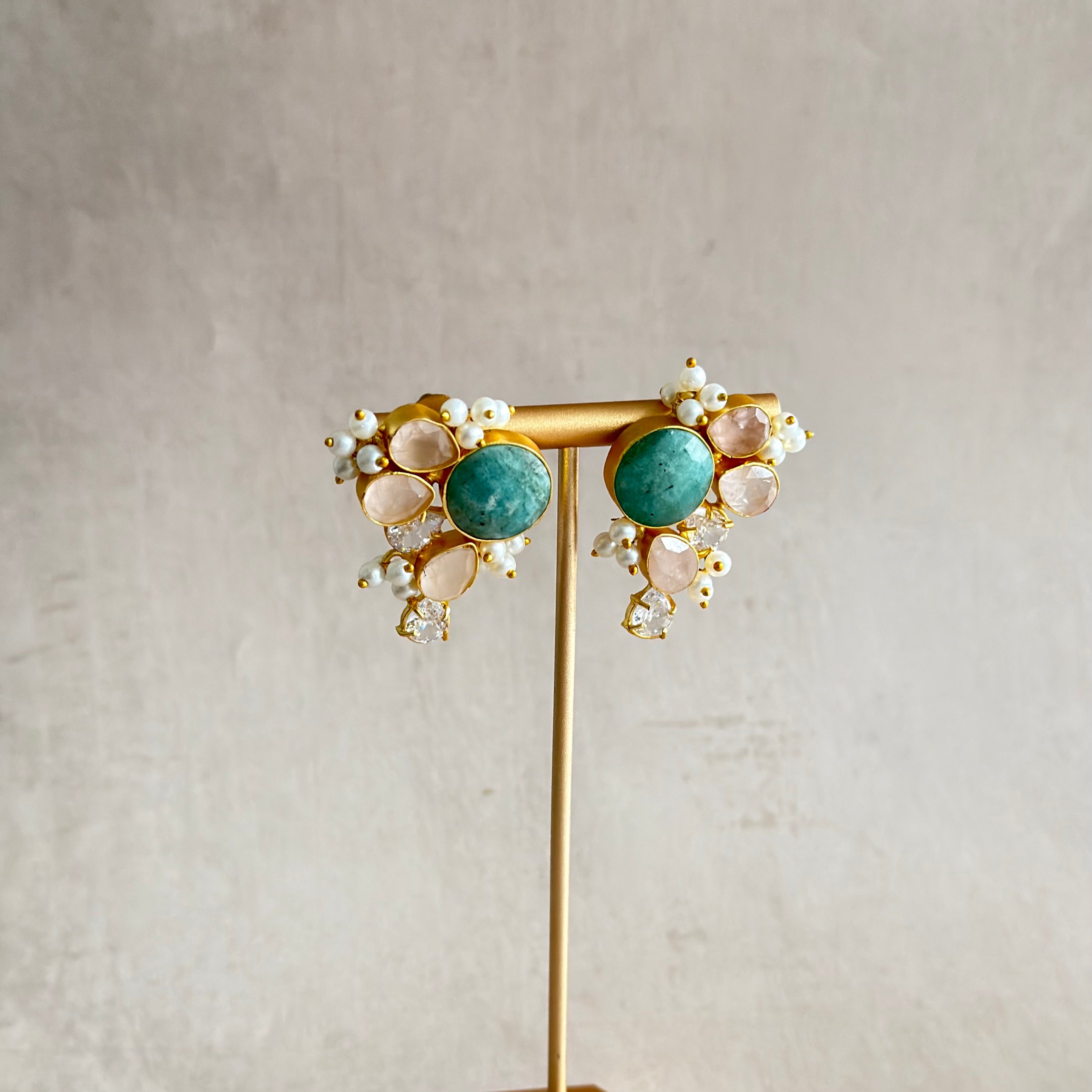 Eliza Jade Stud Earrings - Ahseya & Co