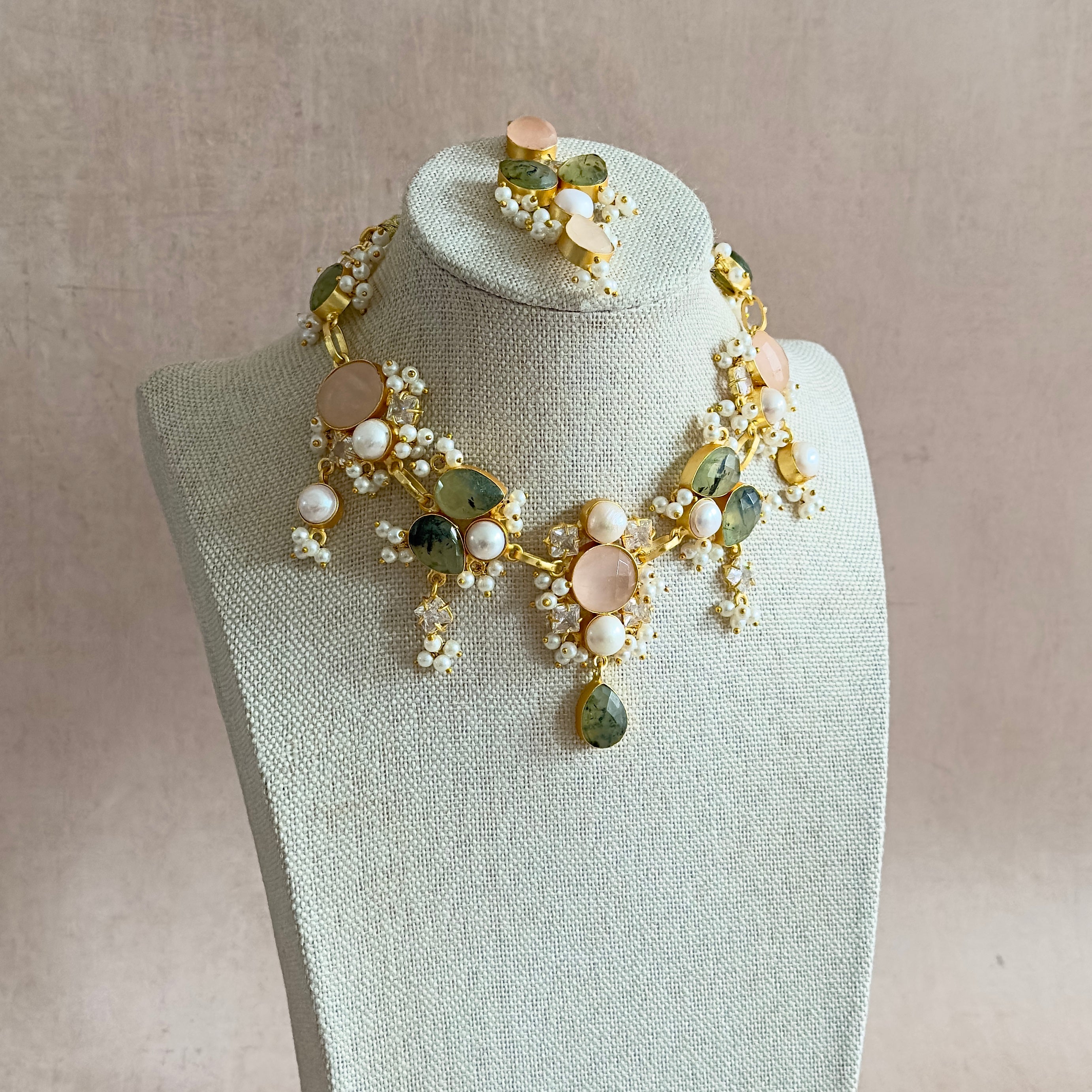 Bali Pink Olive Necklace Set - Ahseya & Co