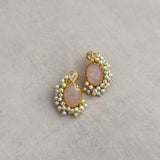 Jolie Pink Crystal Stud Earrings