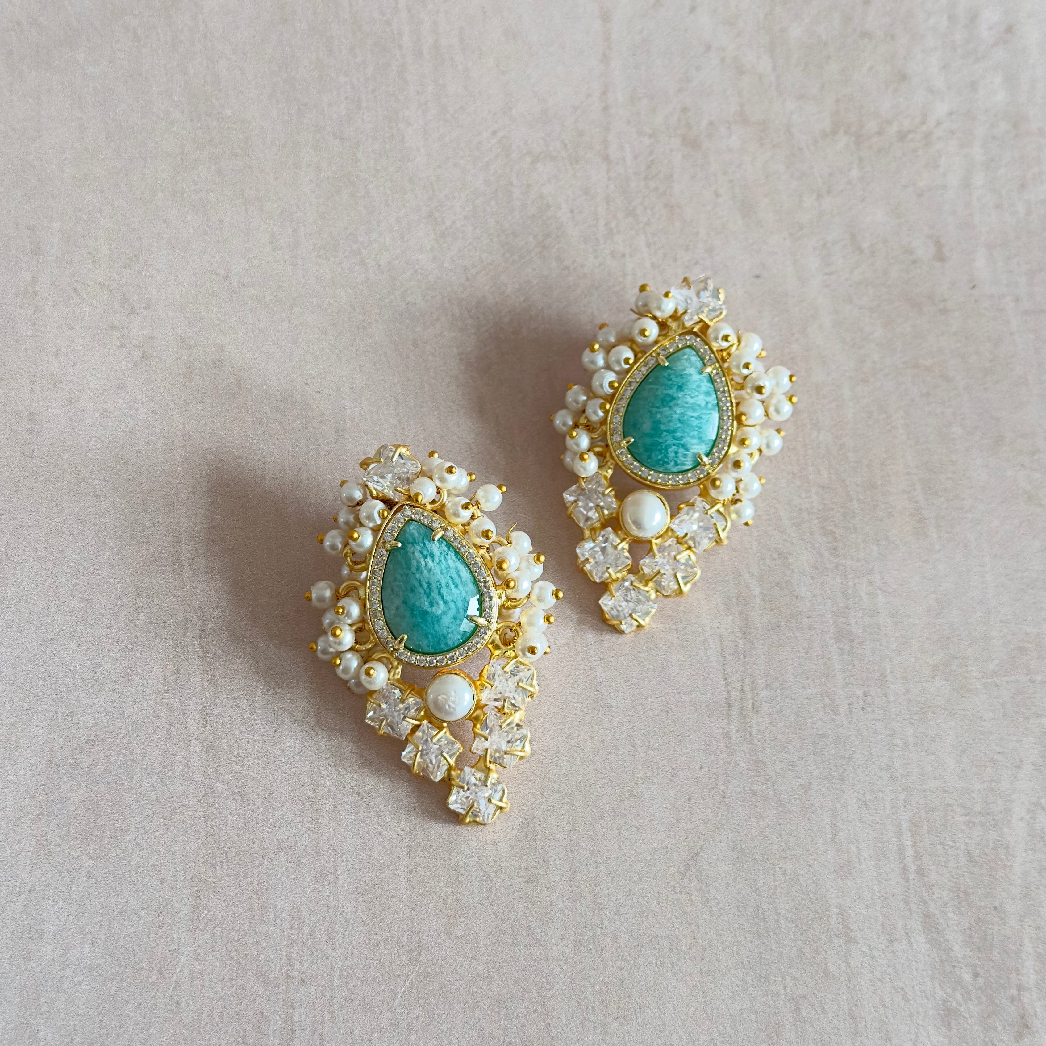 Starlit Crystal Stud Earrings - Ahseya & Co