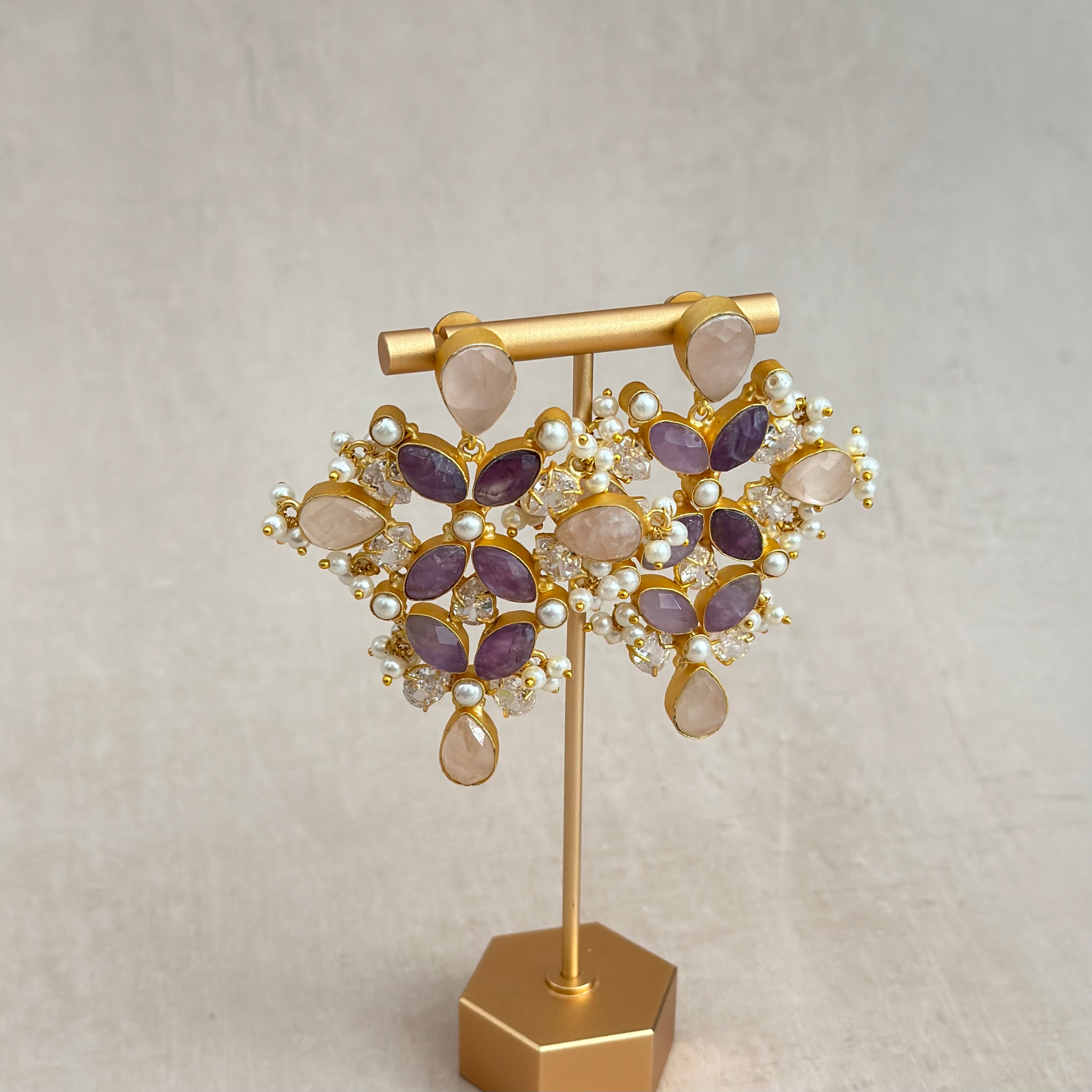 Aseelah Rose Drop Earrings - Ahseya & Co