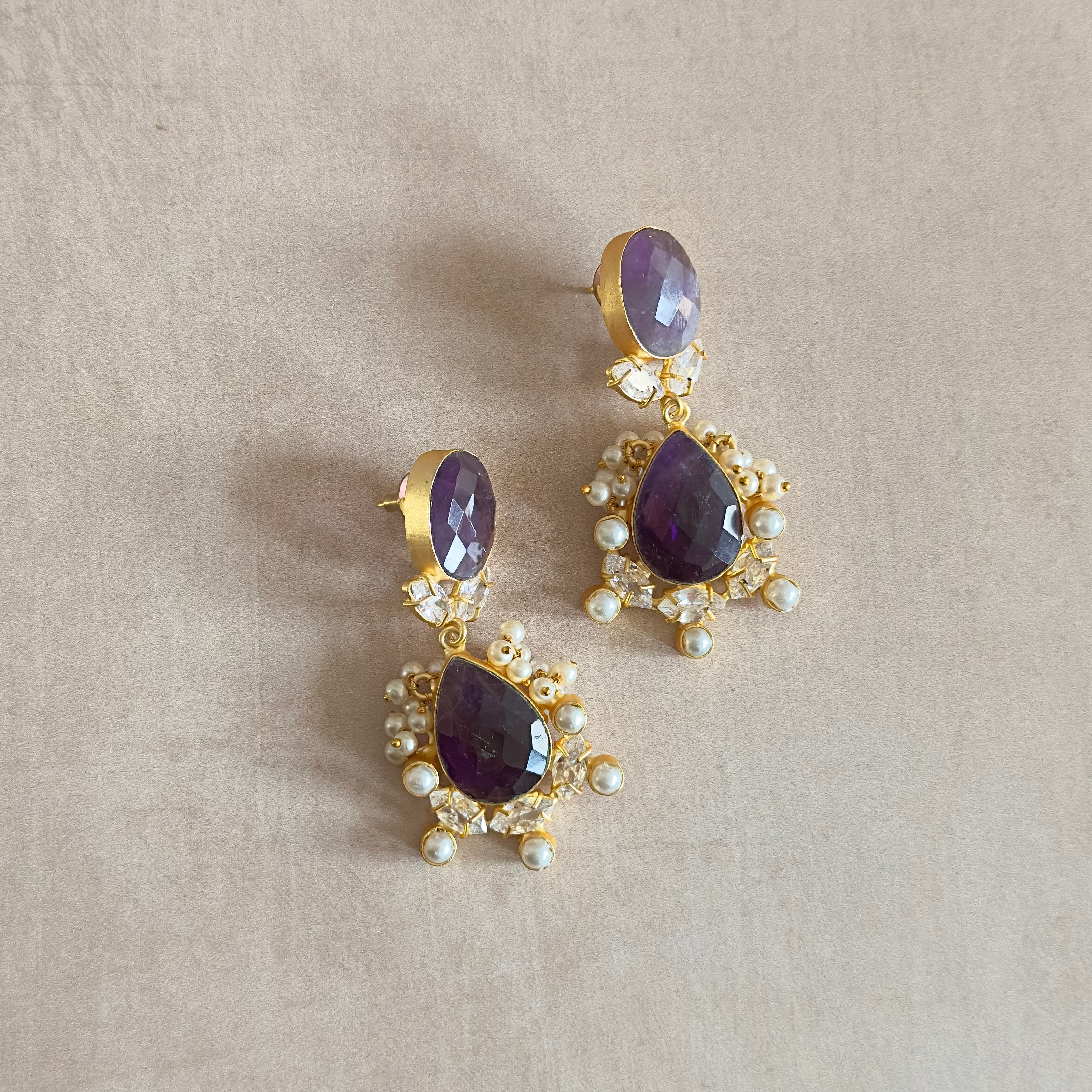 Mika Purple Drop Earrings - Ahseya & Co