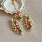 Laleh Olive PInk Tikka Set - Ahseya & Co