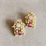 Noor Pink Stud Earrings - Ahseya & Co