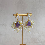 Plush Purple Crystal Drop Earrings - Ahseya & Co
