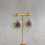 Plush Purple Crystal Drop Earrings - Ahseya & Co