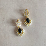 Vida Black Crystal Drop Earrings