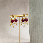 Ranya Maroon Crystal Necklace Set - Ahseya & Co