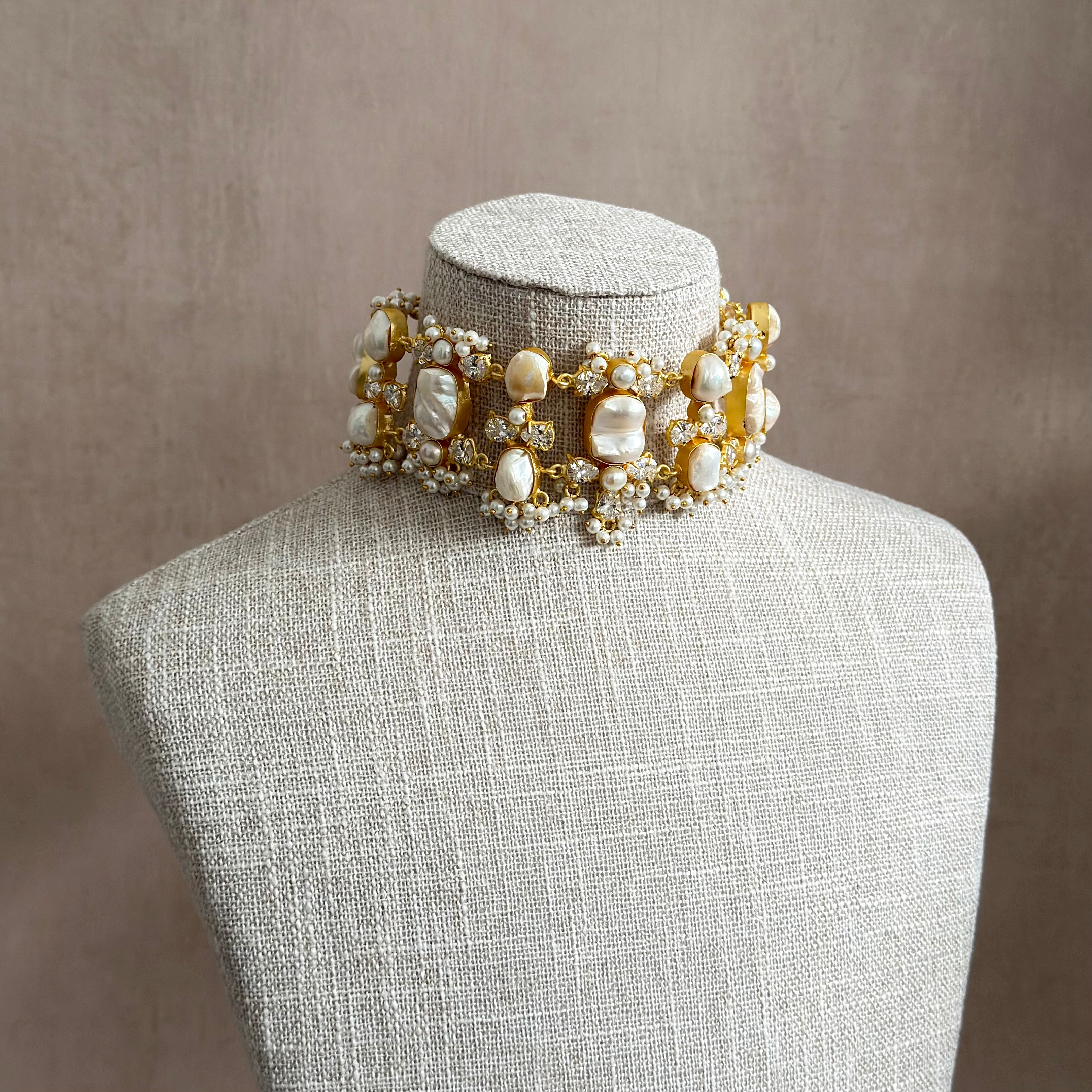 Anna Pearl Choker Set - Ahseya & Co