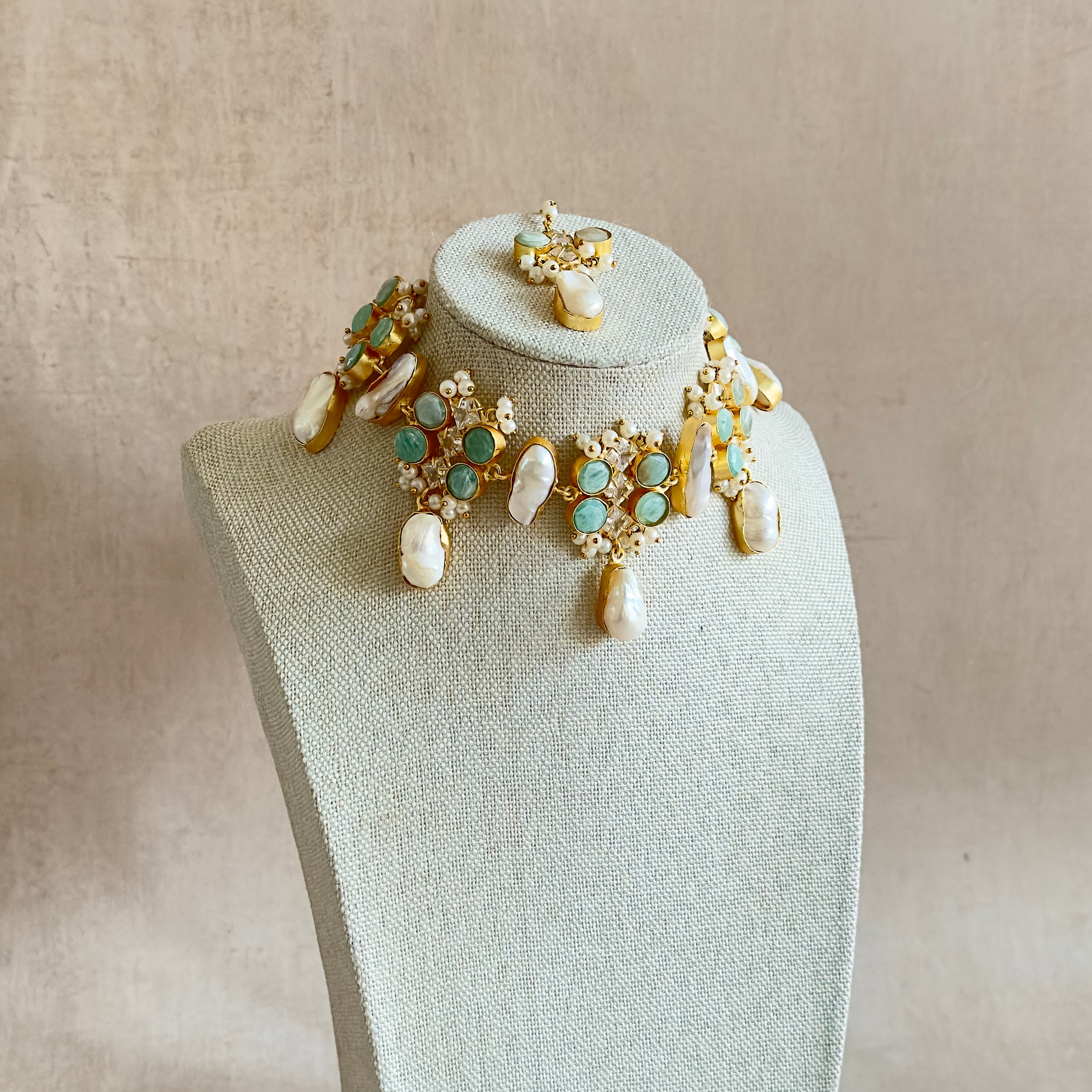 Carmen Jade Pearl Necklace Set - Ahseya & Co