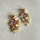 Rhea Lilac Crystal Drop Earrings - Ahseya & Co