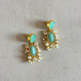 Mint Crystal Drop Earrings