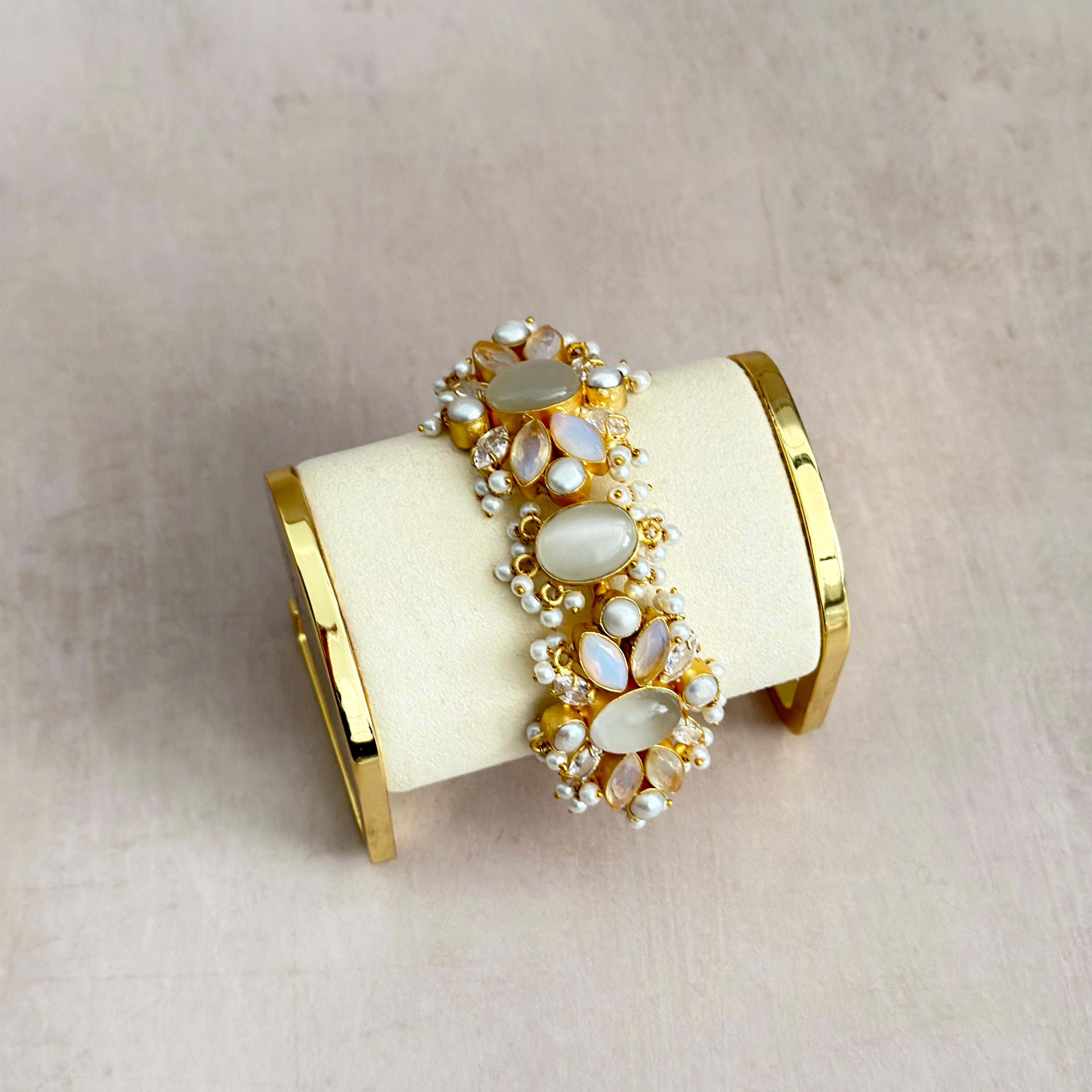 Rani Grey Cuff Bracelet - Ahseya & Co