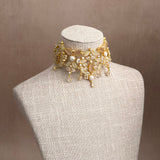 Meherin Grey Crystal Pearl Choker Set