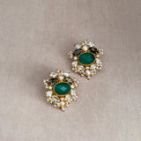 Cindy Green Crystal Stud Earrings