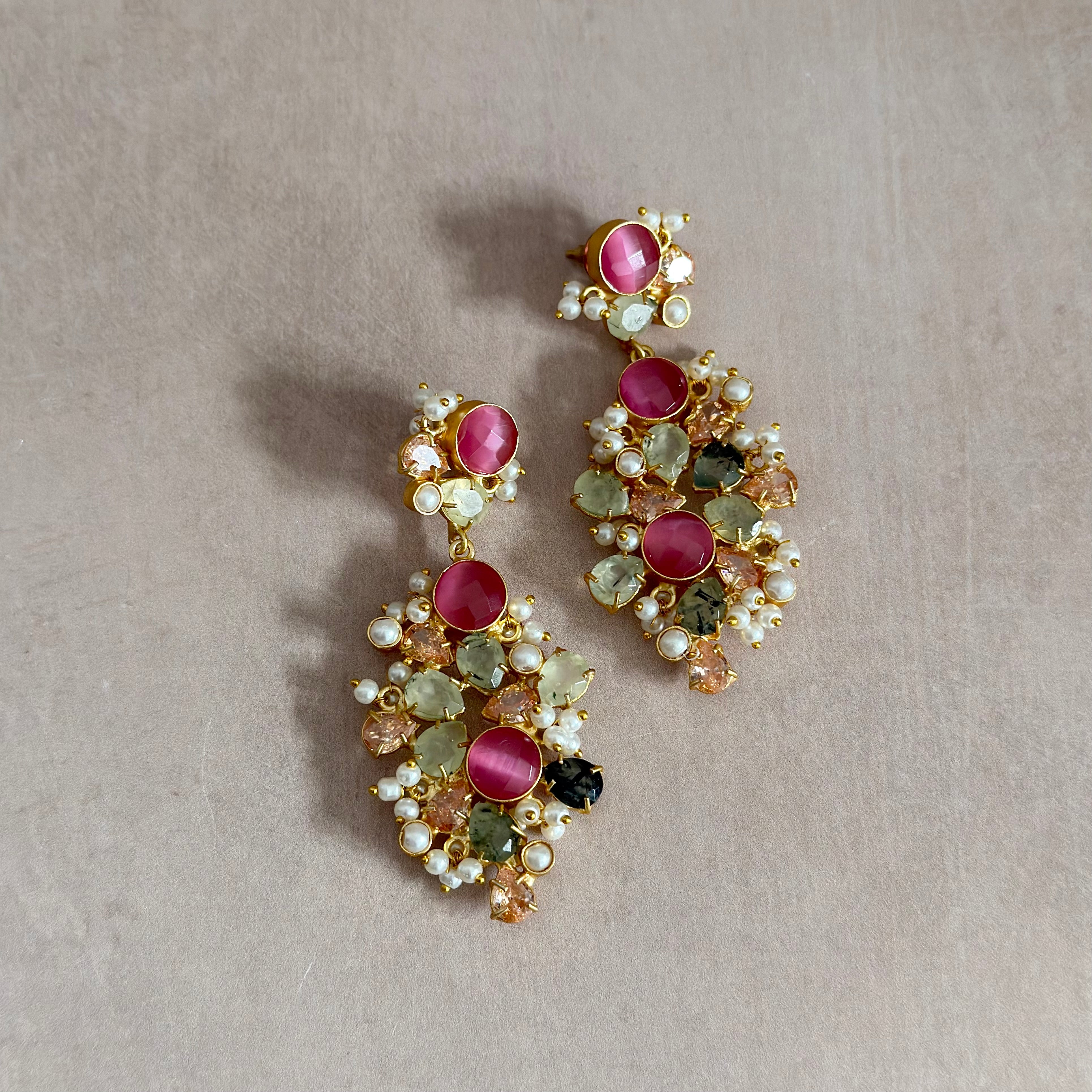 Celeste Pink Drop Earrings - Ahseya & Co