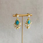 Sonia Blue Pearl Drop Earrings - Ahseya & Co