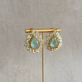 Evelyn Mint Crystal Drop Earrings