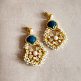 Zaylee Teal Crystal Drop Earrings - Ahseya & Co