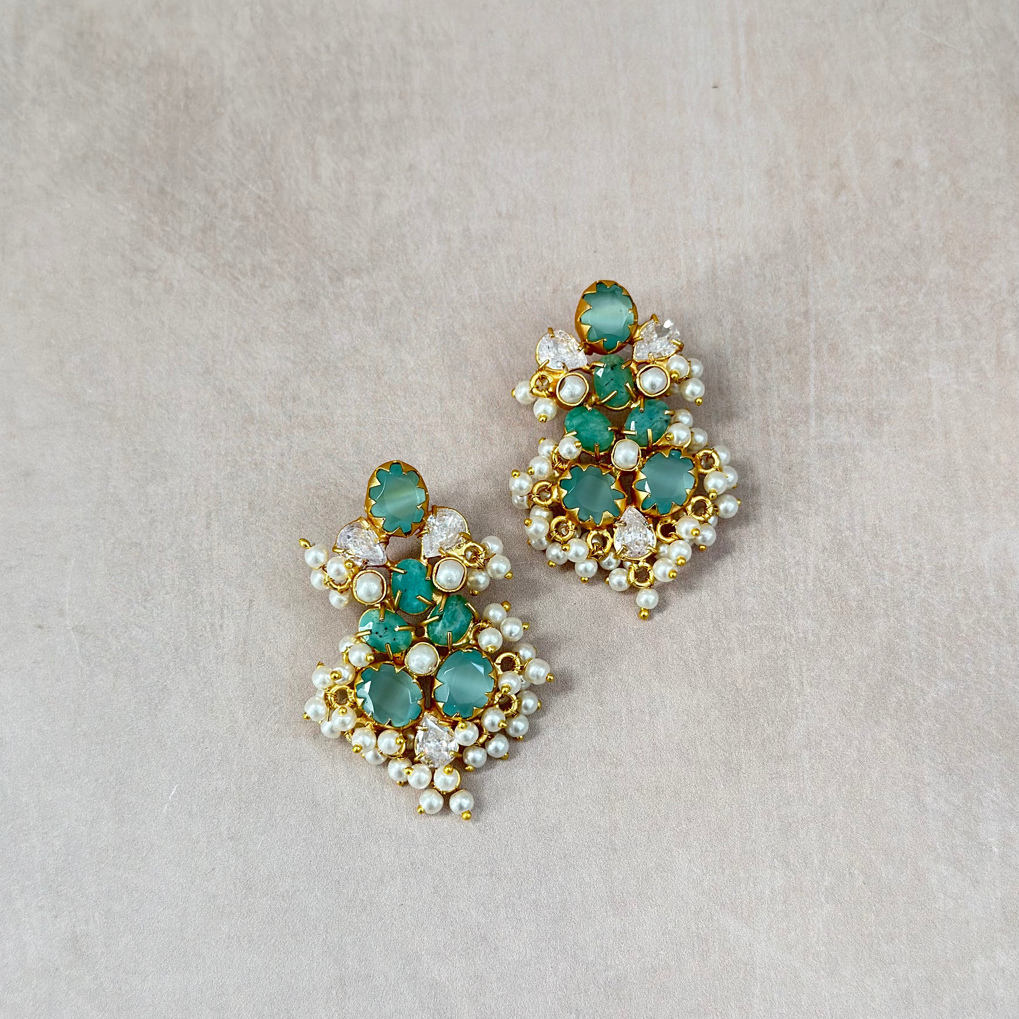 Ariana Marine Stud Earrings - Ahseya & Co