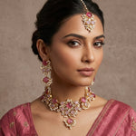 Eve Lilac Pink Crystal Necklace Set - Ahseya & Co