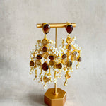 Vada Espresso Crystal Drop Earrings - Ahseya & Co