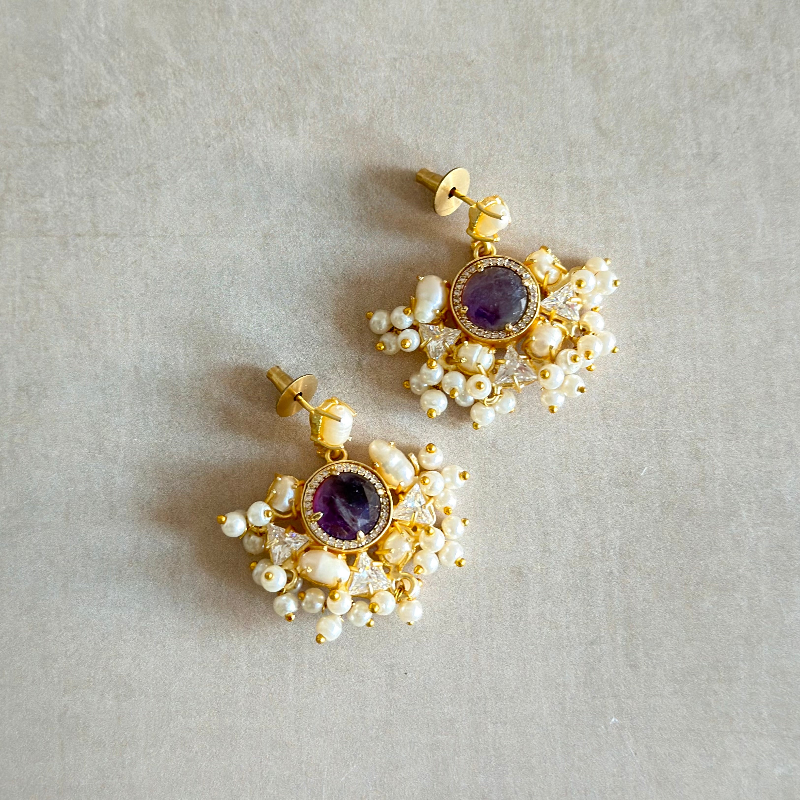 Idalia Purple Drop Earrings - Ahseya & Co
