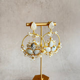 Arwa Moonstone Crystal Drop Earrings