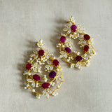 Tareen Ruby Crystal Drop Earrings - Ahseya & Co