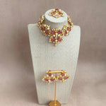 Aaliyah Pink Crystal Choker Set - Ahseya & Co