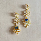 Sumire Crystal Blue Drop Earrrings - Ahseya & Co