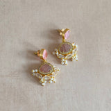 Amali Pink Crystal Drop Earrings - Ahseya & Co