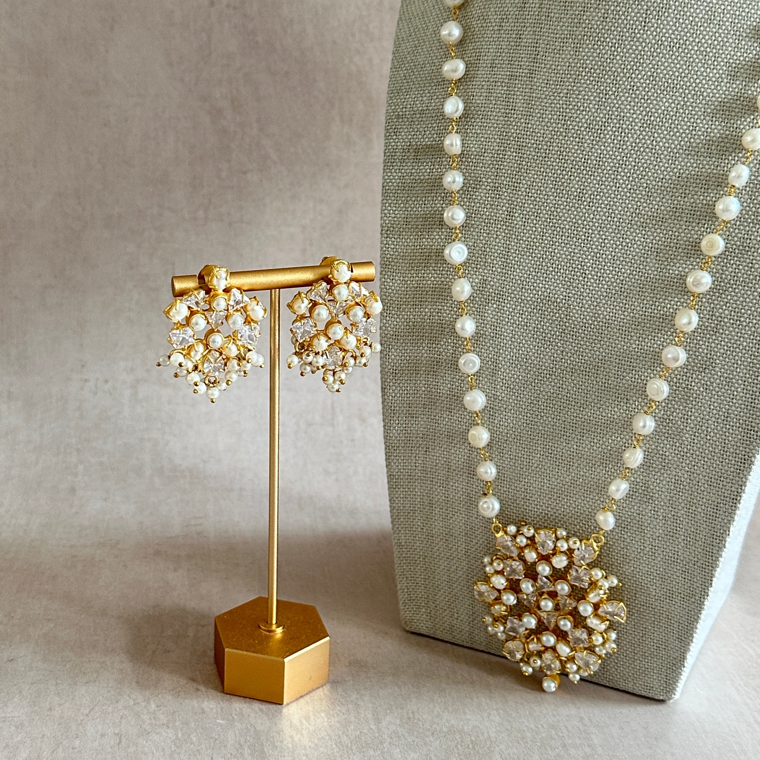 Neve Crystal Pearl Mala Set - Ahseya & Co
