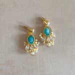 Sonia Blue Pearl Drop Earrings - Ahseya & Co