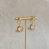 Cassia Pink Crystal Drop Earrings