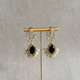 Vida Black Crystal Drop Earrings