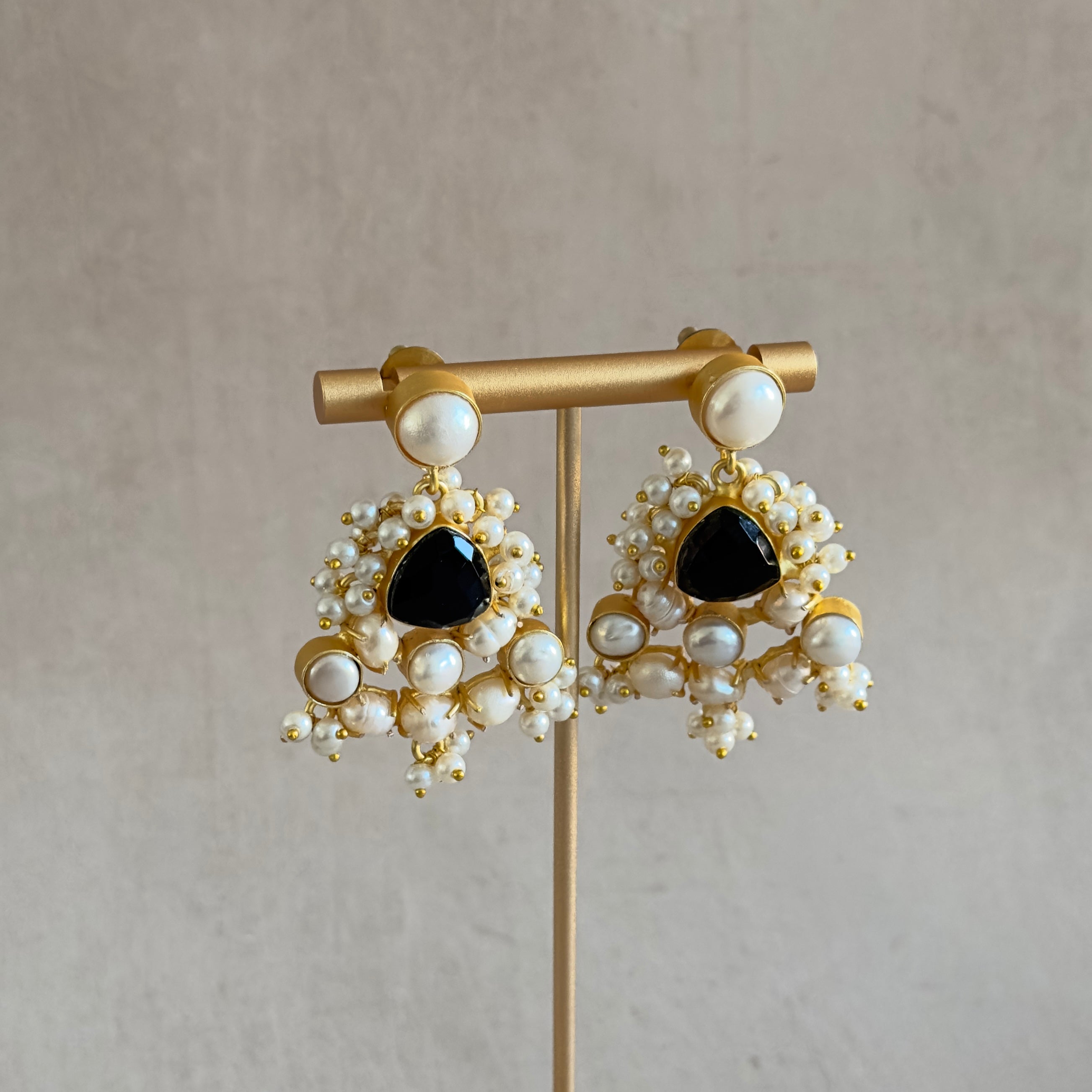 Michelle Black Pearl Drop Earrings - Ahseya & Co