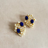 Roxy Navy Crystal Stud Earrings - Ahseya & Co
