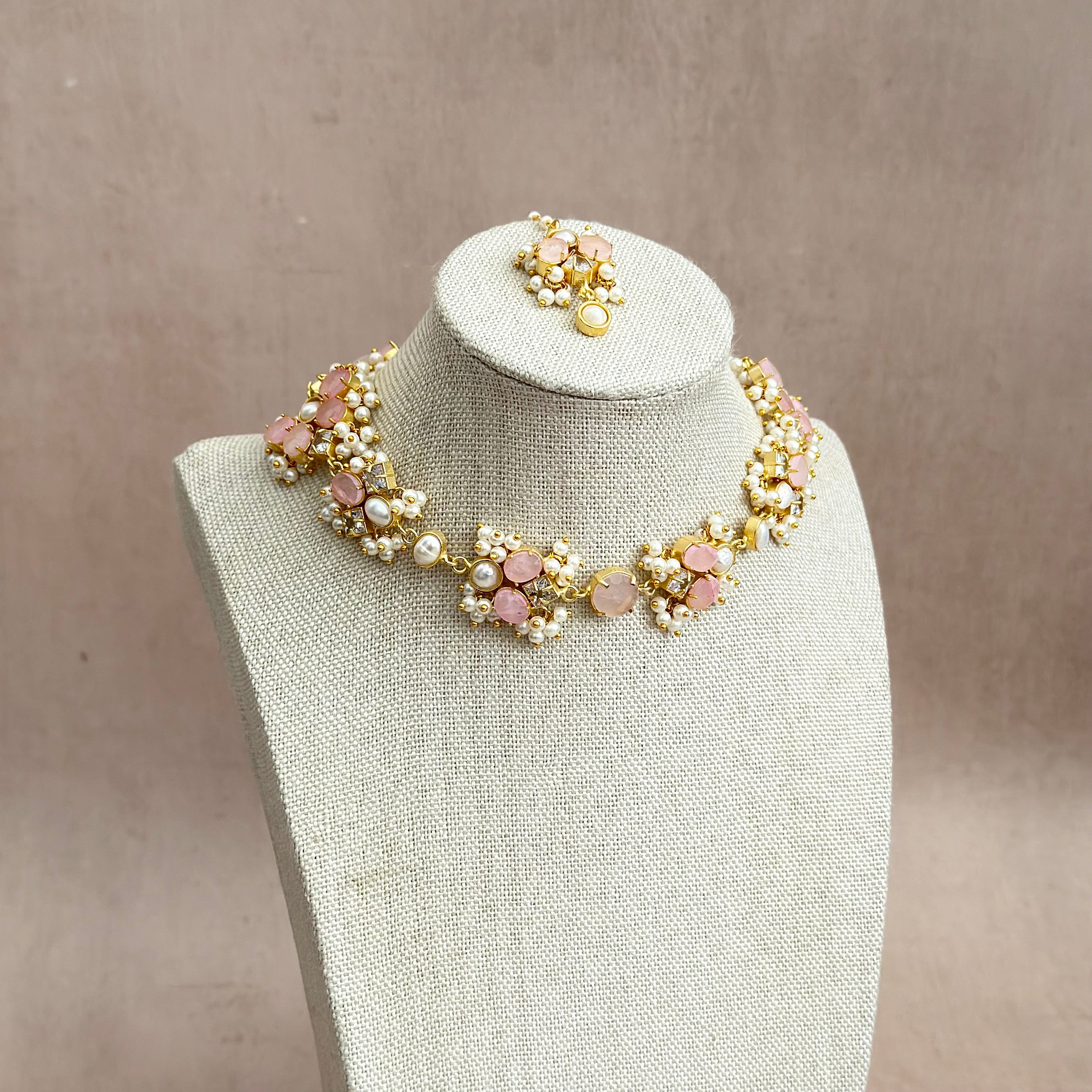 Elouise Pink Necklace Set - Ahseya & Co
