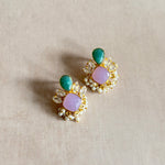 Rania Lilac Crystal Stud Earrings - Ahseya & Co