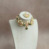 Elina Rose Olive Crystal Necklace Set