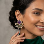 Yevette Purple Stud Earrings - Ahseya & Co
