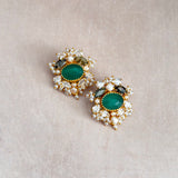 Cindy Green Crystal Stud Earrings