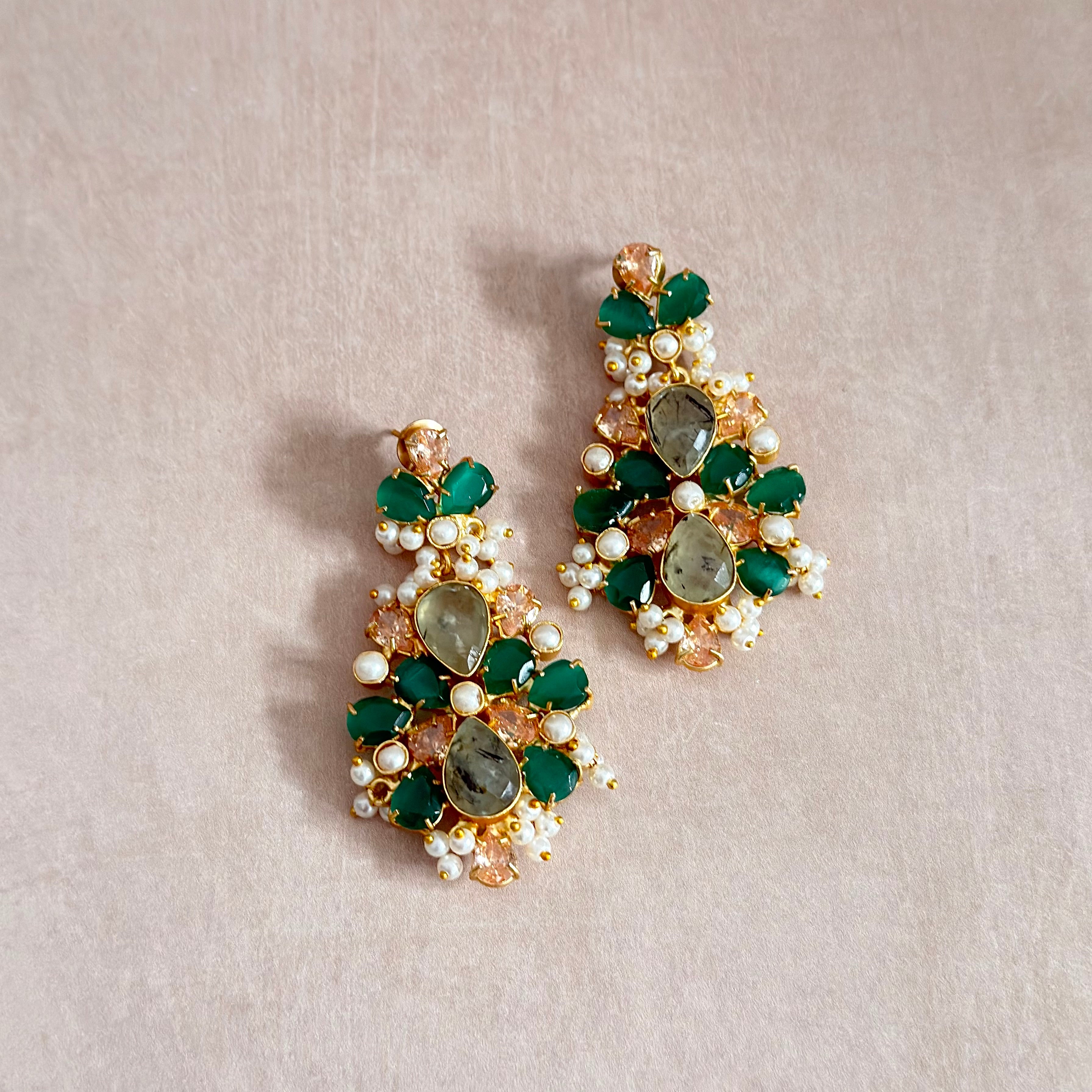 Emina Green Drop Earrings - Ahseya & Co