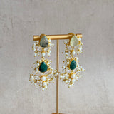 Aylaan Green Crystal Drop Earrings