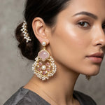 Zaylee Pink Crystal Drop Earrings - Ahseya & Co
